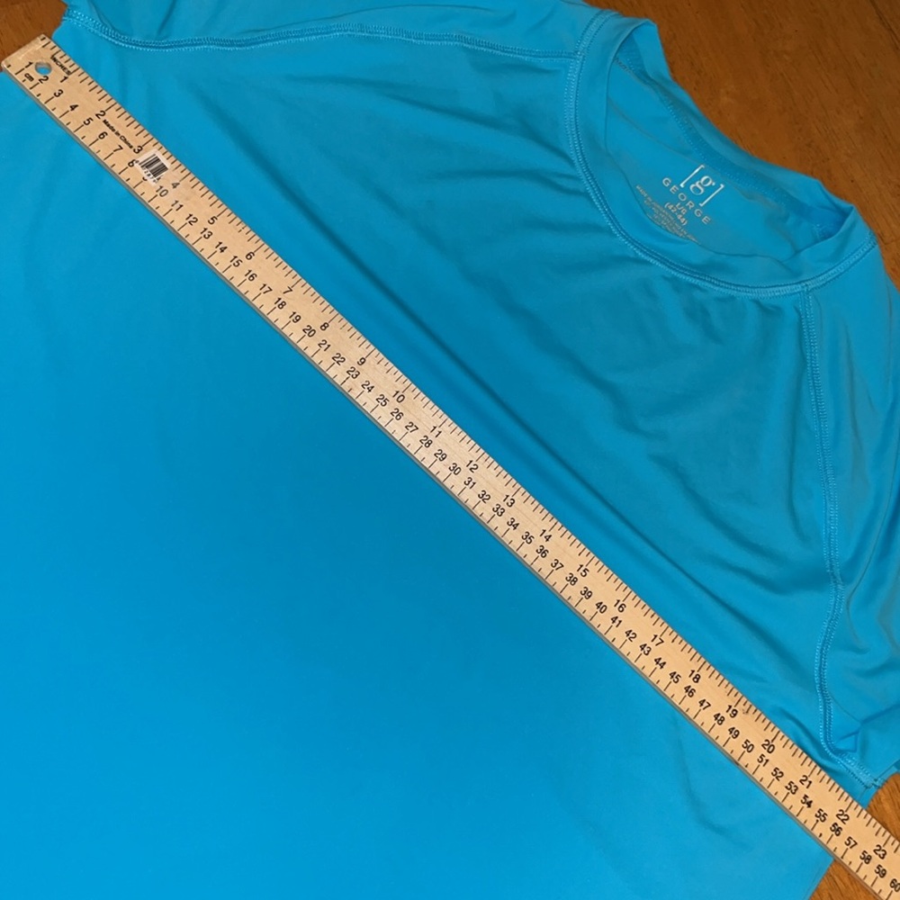 George Mens Large 42/44 Blue Short Sleeve Swim Rash Guard - Picture 11 of 12